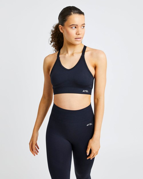 AYBL Reform Seamless Sports Bra Nere | UKNFC-7149