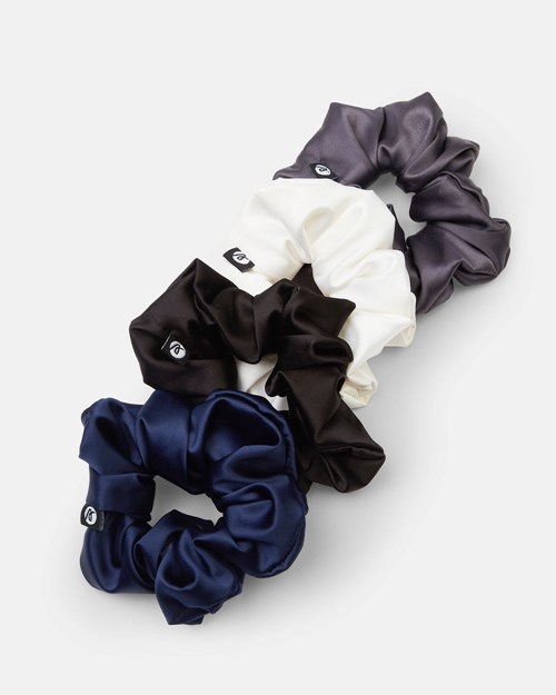 AYBL Scrunchie 4 Pack White/Black/Charcoal/Navy | BJELG-8903