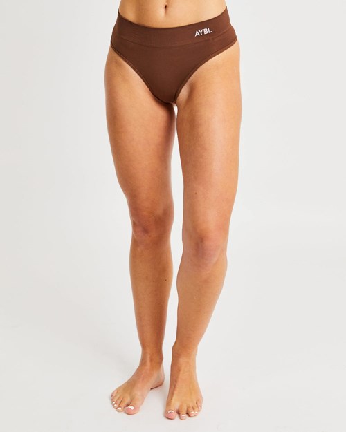 AYBL Seamless High Rise Perizoma Marroni | PECKR-9043