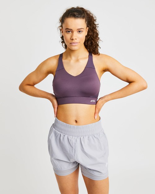AYBL Sportive Open Back Sports Bra Viola | PUDIN-7412