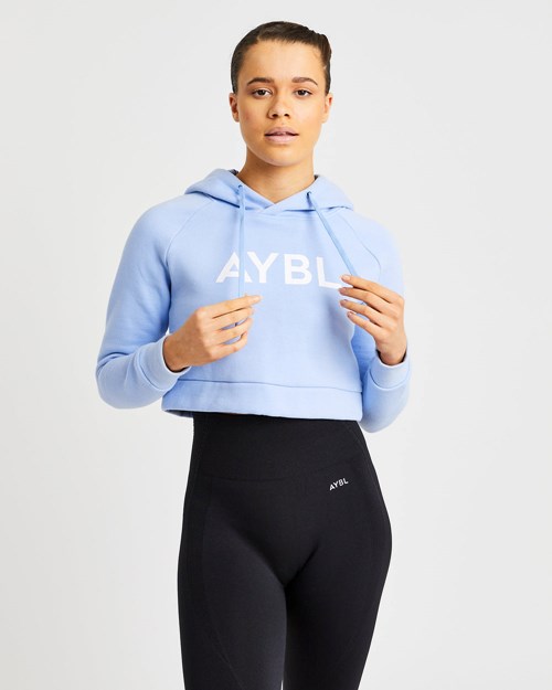 AYBL Staple Crop Hoodie Blu | YQECT-9041
