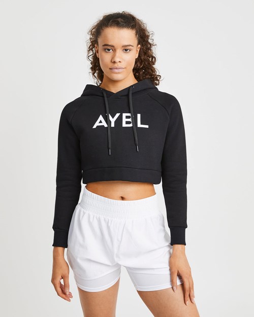 AYBL Staple Crop Hoodie Nere | INDMT-4126