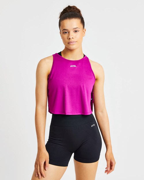 AYBL Strive Crop Vest Magenta | KVYFG-8936