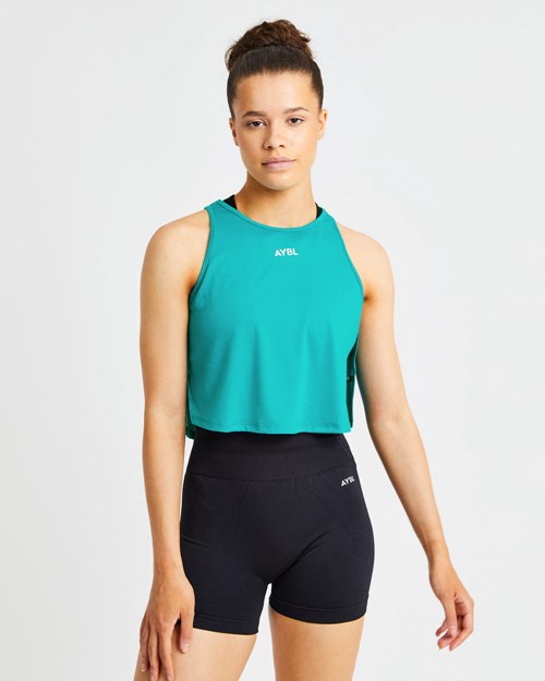 AYBL Strive Crop Vest Verde Acqua | YGJFD-4786