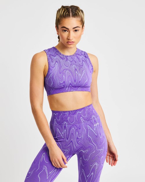 AYBL Velocity Seamless Crop Vest Viola | CLPSF-1860